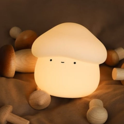 UNew Mushroom Small Night Lamp Cute Silicone Sleeping Timing Night Light Bedside Interesting Charging Ambience Light Room Decor Home Decor